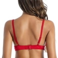 thumbnail image 3 of Quarter Cup Bra Soft Bras Open Cup Bra Sports Bras Cupless Bra Comfort Bra Stretch Bras for Women,Red,70B, 3 of 8