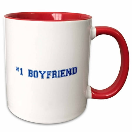 3dRose #1 Boyfriend - Number One Best Boyfriend - Romantic couple gifts - dating anniversary Valentines day - Two Tone Red Mug,