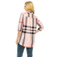 thumbnail image 3 of Haute Edition Women's Pattern and Solid 3/4 Roll Tab Sleeve Tunic Blouse Top, 3 of 7