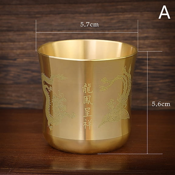 Tea Cups Tea Mug Brass Homeware China Antique Bar Drinkware Ancient Teacup for Drink Tea Coffee Tabletop Home Office Decor