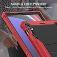 thumbnail image 5 of Shockproof Tablet Case Suitable for Samsung Galaxy Tab S9 FE Plus / S9 Plus / S10 Plus 12.4 Inch, Built-in Stand, Side Pen Slot, Raised Camera Protection, Black/Red/Rose Gold, 5 of 7