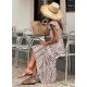 thumbnail image 4 of ZHAOCHENG Vestido largo para mujer, estilo bohemio, con tirantes finos, escote cuadrado, volantes, para playa y sol, 4 of 5