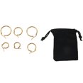 thumbnail image 3 of 9 Pares 15mm 20mm 25mm Acero Inoxidable Hoop Pendientes Conjunto Mujer Oro, 3 of 5