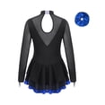 thumbnail image 4 of TSSOE Kids Girl's Ballet Dance Leotard Dress Gymnastics Bodysuit Shiny Rhinestone Lyrical Dance Outfit with Hair Band Royal Blue 16, 4 of 5