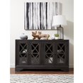 thumbnail image 1 of Home Fare Rustic Barn-Inspired Four Door Console in Distressed Charcoal Black, 1 of 10