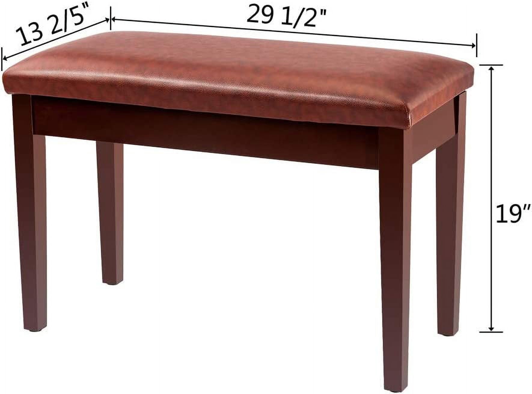 MorandiMal Duet Piano Bench with Storage Compartment and Thick Cushion Hinged top Artist Duet Seat