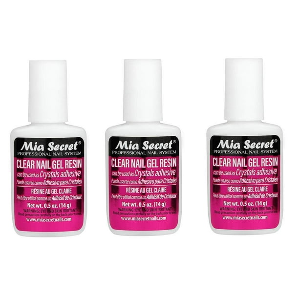Gel de uñas Mia Secret Brush On, transparente, 15 ml (paquete de 3)