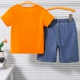 thumbnail image 4 of Spazoro Little & Big Girls Cute Outfit Sets, 2-Pieces Rainbow Cotton Summer Short Sleeve Shirt and Shorts Sets Orange Size 4 T, 4 of 6