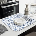 thumbnail image 3 of Pioneer Flower Floral Print Pattern Kitchen Dish Drying Mat 1 Pack, Ultra Absorbent Microfiber Drainer Mat, 16"x18", 3 of 6