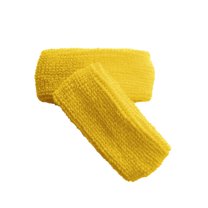 Couver Unisex 1 inch Thin Cotton Terry Wrist sweatbands (1 Pair) Yellow