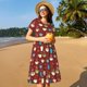 thumbnail image 3 of Easygdp Coffee Cups para Vestido Transpirable de Mujer, Vestido Suelto de Manga Corta con Pliegues y Bolsillos para el Verano, 3 of 5