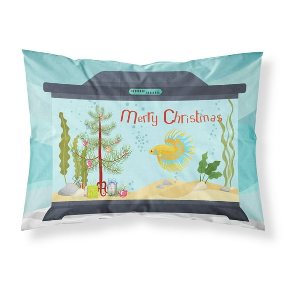 CrownTail Betta Merry Christmas Fabric Standard Pillowcase