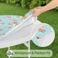 thumbnail image 5 of Pioneer Flower Floral Print Pattern Round Fitted Tablecloth with Elastic Edge,Dining Table Cover Waterproof,Outdoor Round Tablecloth for Camping,Dining,Indoor and Outdoor, 5 of 7