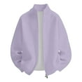 thumbnail image 4 of Kureaily Winter Solid Color Rib Knit Double Zipper Casual Jacket Without Hood With Texture For Everyday Wear Warm Coat, 4 of 4