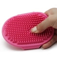 thumbnail image 2 of Cepillo de baño para perros Qianli rosa, cepillo de masaje de belleza de goma de silicona para gatos, cepillo de limpieza para cachorros, 2 of 5