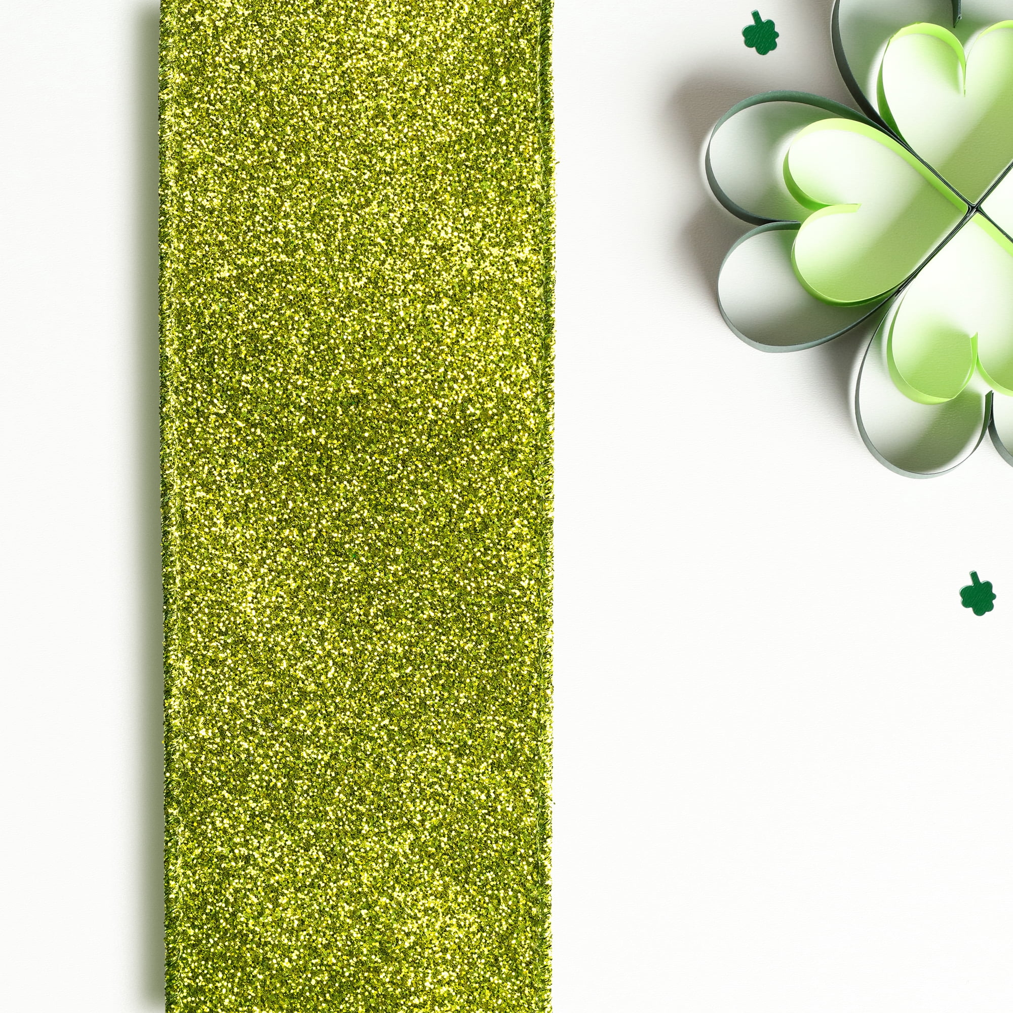 Northlight Club Pack of 12 Lime Green Solid Shimmering Wired Christmas Craft Ribbons - 2.5" x 120