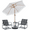 Fringe-White, variant on Autlaycil 5 Pcs Patio Outdoor Furniture Sets Contains 2 Textilene Fabric Rocking Bistro Chairs, a Table, a 7.5ft Tiki Thatched Solar Umbrella with Button Tilt and a Umbrella Base