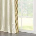 thumbnail image 6 of Lush Decor Luxury Mid Century Geo Faux Silk Jacquard Border Window Curtain Panel - Ivory/Blue Single- 84 x 52, 6 of 11