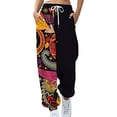 thumbnail image 1 of Pantalones de cintura elástica con bolsillo estampado informal a la moda para mujer, pantalones largos rectos, pantalones de chándal Pompotops ulkah938419, 1 of 3