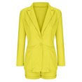thumbnail image 6 of Clearance under $25 qolati Women's 2 Pieces Outfits Casual Open Front Blazers with High Waisted Short Pants Blazer Shorts Set Casual Long Sleeve Business Work Suit Sets, 6 of 6