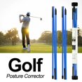 thumbnail image 1 of 2 palos de alineación de golf Swing de golf Práctica de entrenamiento de golf de 3 pliegues Portátil 48 '' Lanzamiento de golf Corrección de gestos - azul Macarena ayuda para entrenador de swing de golf, 1 of 8