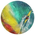 thumbnail image 3 of Colorful Kayaks Glide Across The Lake Washable Round Rug -Circle Area Rugs for Nursery Bedroom, Vintage Non Slip Non Shedding Low Pile Carpet for Living Room Coffee Table Entryway, 3 of 6