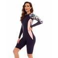thumbnail image 2 of SWSMCLT Women's Rash Guard Long Sleeve Swimsuit Beach Padded Diving Summer Fall Spring Bathing Suit Rashguard Slimming 12Navy X-Small, 2 of 4