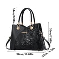thumbnail image 7 of Stylago Handbags and Purses 2026 Shiny Shoulder Bags for Women Top Handle Leather Crossbody Tote Travel Gift for Ladies Black, 7 of 7