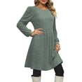 thumbnail image 4 of SHINE UP Dresses for Women Fall Crewneck Long Sleeve Knee Length Dress with Pockets, 4 of 9