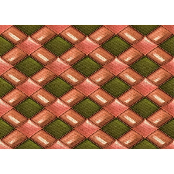Ahgly Company Indoor Rectangle Patterned Tomato Sauce Red Area Rugs, 7' x 9'