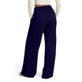 thumbnail image 3 of WULMLEO Wide Leg Sweatpants for Women Fleece Lined Baggy Sweat Pants Comfy Airport Travel Outfits Athletic Joggers Navy XL, 3 of 6