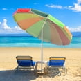 thumbnail image 2 of Parasol de Plage Arc-en-Ciel 7 Pieds avec Ancre de Sable Inclinable Protection UV Extérieur, 2 of 9
