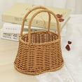 thumbnail image 3 of Grandest Birch 1PC Flower Basket with Handle Woven  (give 5PCS flowers) Flower Storage Basket for Home Wedding Garden Decoration, 3 of 5