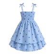thumbnail image 2 of IBTOM CASTLE Girl Summer Smocked Dress Teen Graduation School Prom Frock Tween Wedding First Communion Junior Homecoming Dress 10 Years Blue, 2 of 7