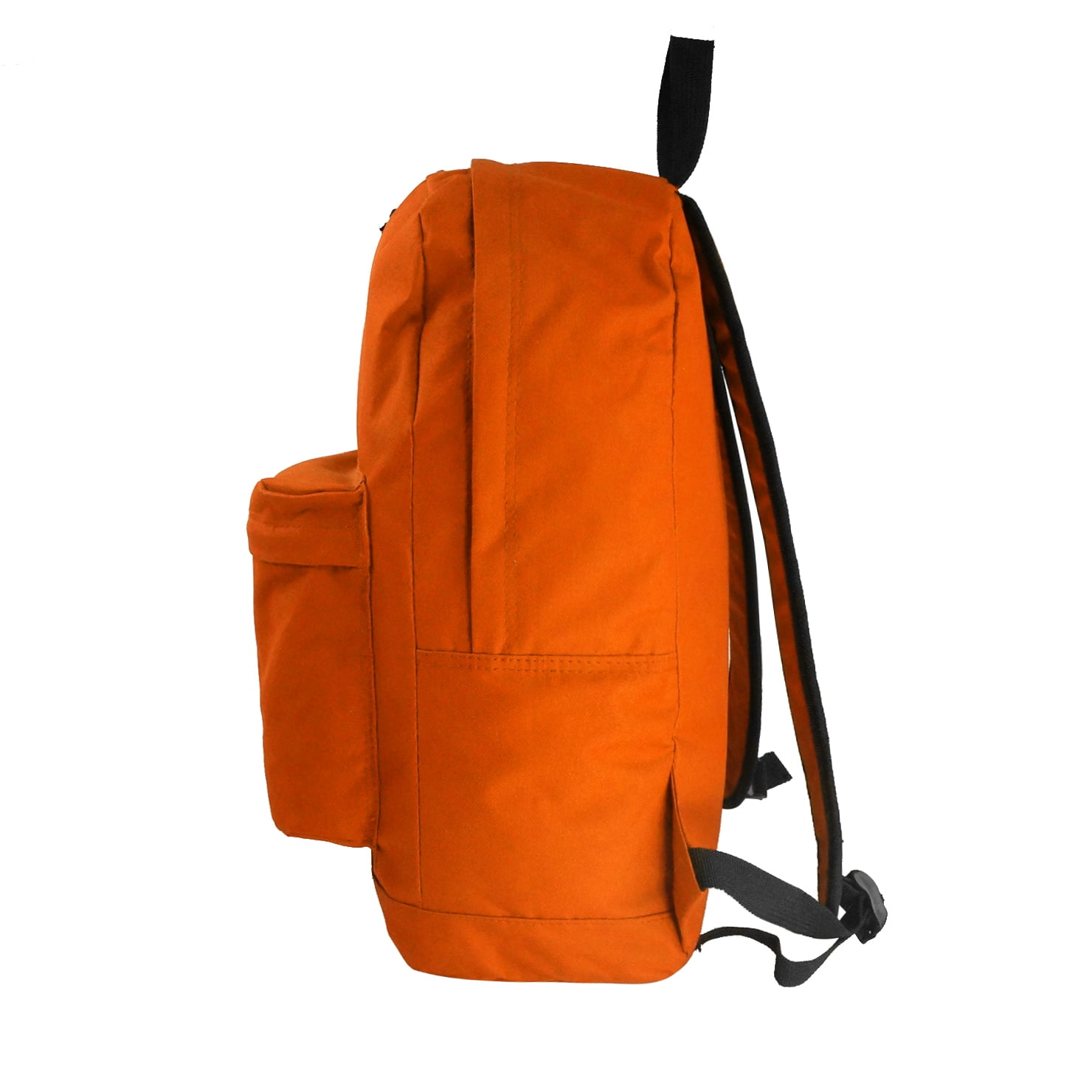 K-Cliffs Unisex Classic School Backpack 18" with Curved Shoulder Straps, Orange, Polyester