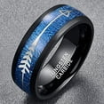 thumbnail image 5 of NUNCAD Men's 8mm Tungsten Wedding Ring Black with Blue Imitated Meteorite and Arrows Inlay Hunting Band Size 7 to 12, 5 of 5