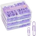 thumbnail image 1 of shiyou-Colorful Paper Clips Assorted Sizes, Small and Large Paperclips, 210 Count, 3 Pack of 70 (Purple), 1 of 4