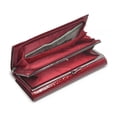 thumbnail image 4 of Piel Genuina Cartera Mujer Largo Lujo Patrón De Cocodrilo  rojo, 4 of 4