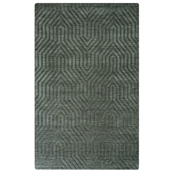 Gatney Rugs Fossumtown Area Rug TC8574 Gray/Charcoal Angles Points 5' x 8' Rectangle