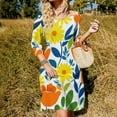 thumbnail image 3 of Vibrant Floral Summer Pattern Design Dress Summer Dresses Woman Street Style Big Size Casual Dress, 3 of 9
