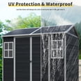 thumbnail image 4 of Jopath 8ft x 6ft Resin Outdoor Storage Shed Waterproof Shed with Two Windows and Lockable Door, Tool Shed with Floor for Garden Patio Backyard Black, 4 of 7