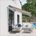 thumbnail image 4 of Retractable Patio Awning, 13' x 8' Manual Crank, UV Water Resistant for Deck Balcony Yard, Crimson Red Stripes | Aluminum | Rectangle, 4 of 10