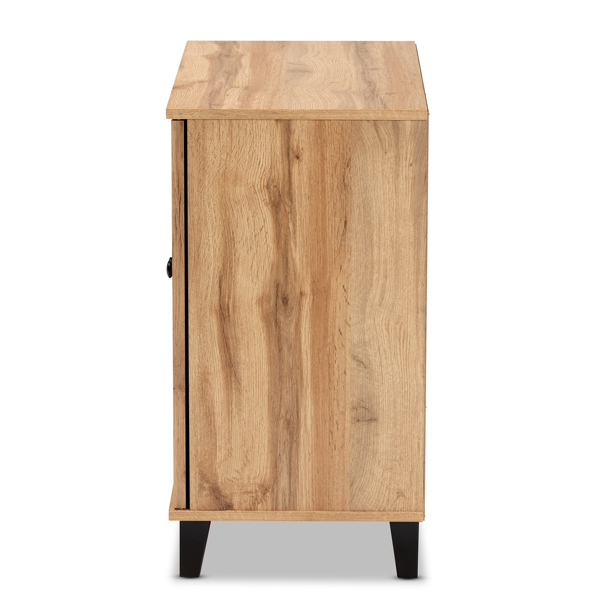 Baxton Studio Glidden Modern and Contemporary Oak Brown Finished Wood 2-Door Shoe Storage Cabinet