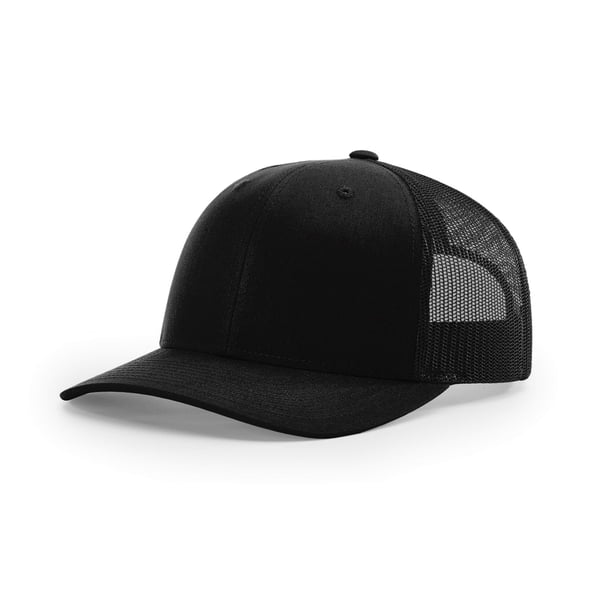 Gorra de béisbol Richardson 112 Trucker Snapback Solid Black