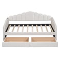 thumbnail image 4 of YANSHE Twin Size Upholstered Daybed With Trundle, Velvet Twin Size Day Bed With USB Charging Ports, Twin Sofa Bed Frame, No Box Spring Needed For Guest Room, 4 of 9