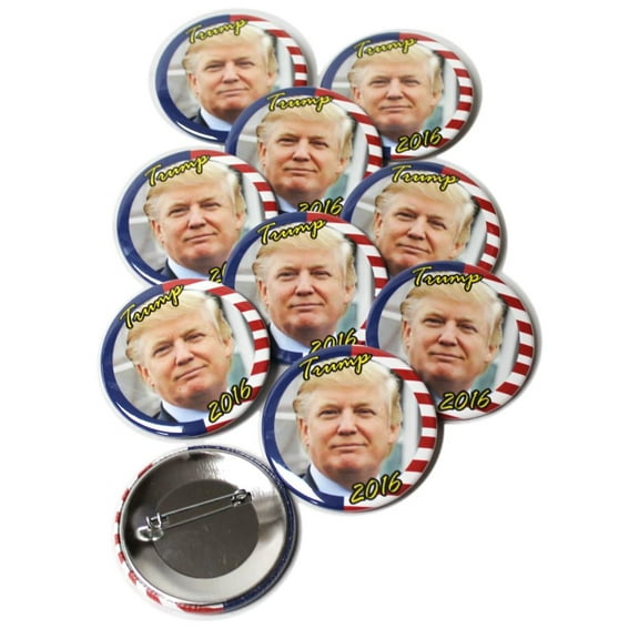 10 Pack - Trump 2016 Pinback Buttons - 2.25 Inch