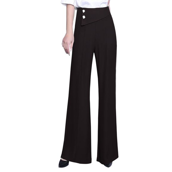 yunLCZ Women's Straight Leg Pants High Wa Women's New Fashionable Solid Color Hanging High Waisted Casual Pants Women's Long Pants Wide Leg Pants