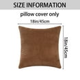 thumbnail image 6 of REGALWOVEN 2 Pcs Corduroy Classical Modern Soft Solid Pillow Covers for Couch Sofa Home Bedroom Brown 18" x 18", 6 of 6