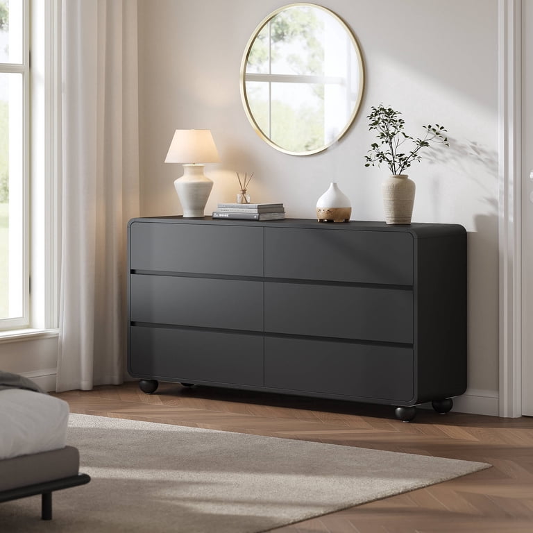 black curved dresser Laintene Nightstand for Bedroom, 23.6