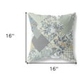 thumbnail image 4 of 16â€ Gray Yellow Patch Suede Throw Pillow, 4 of 4